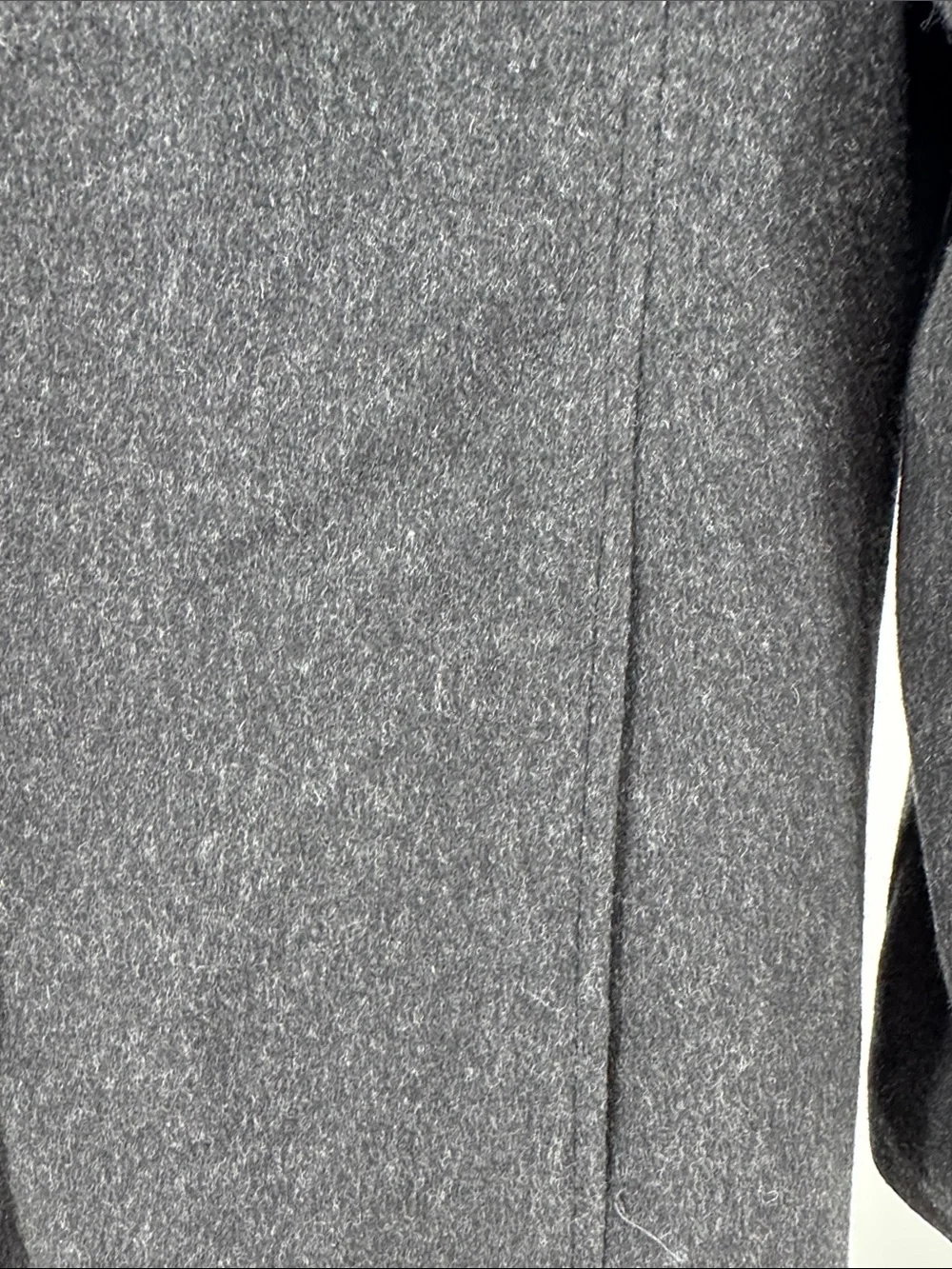 Anne Klein black dark Charcoal Gray Tailored Trench car Coat 100% wool winter